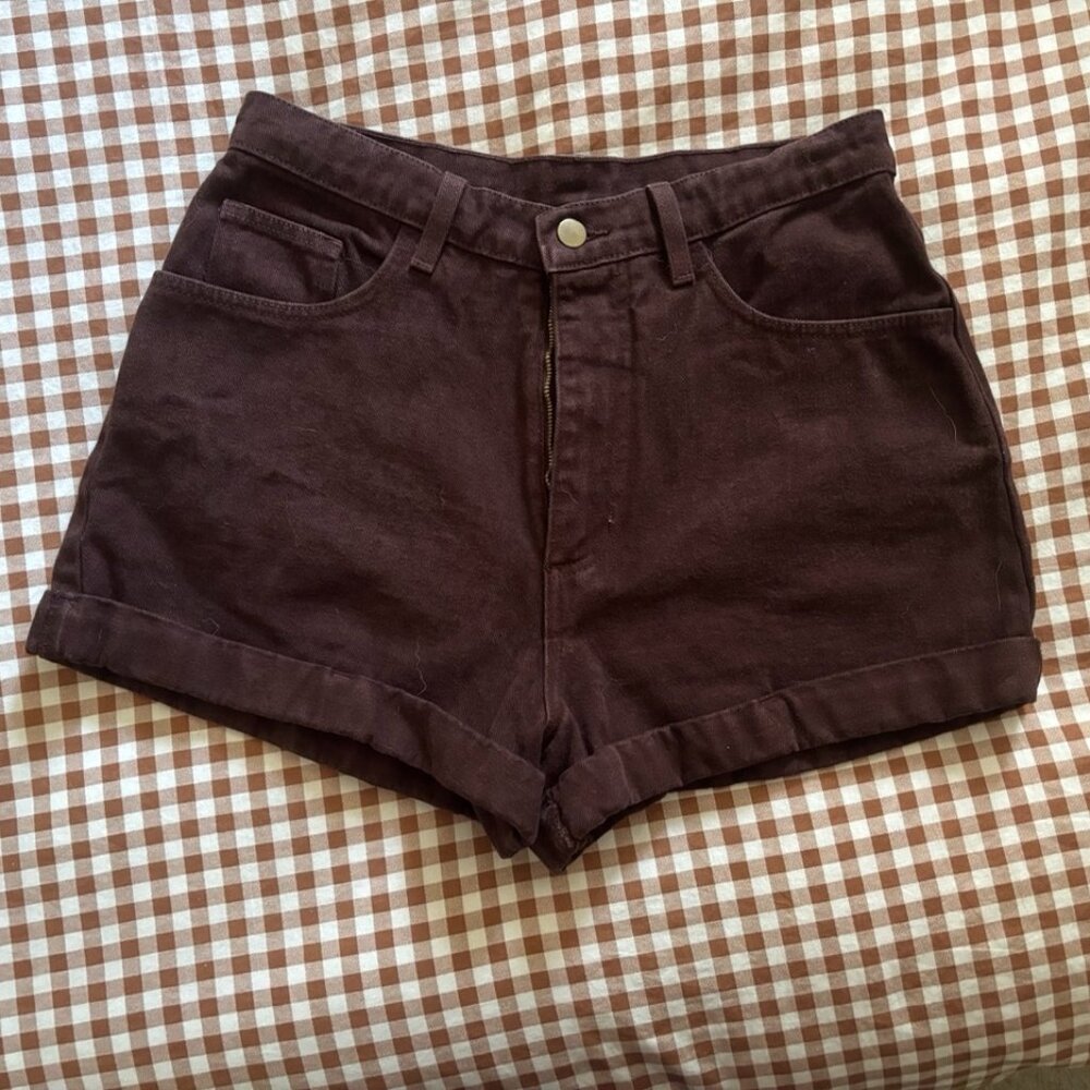 Bull Denim High Waist Cuff Short